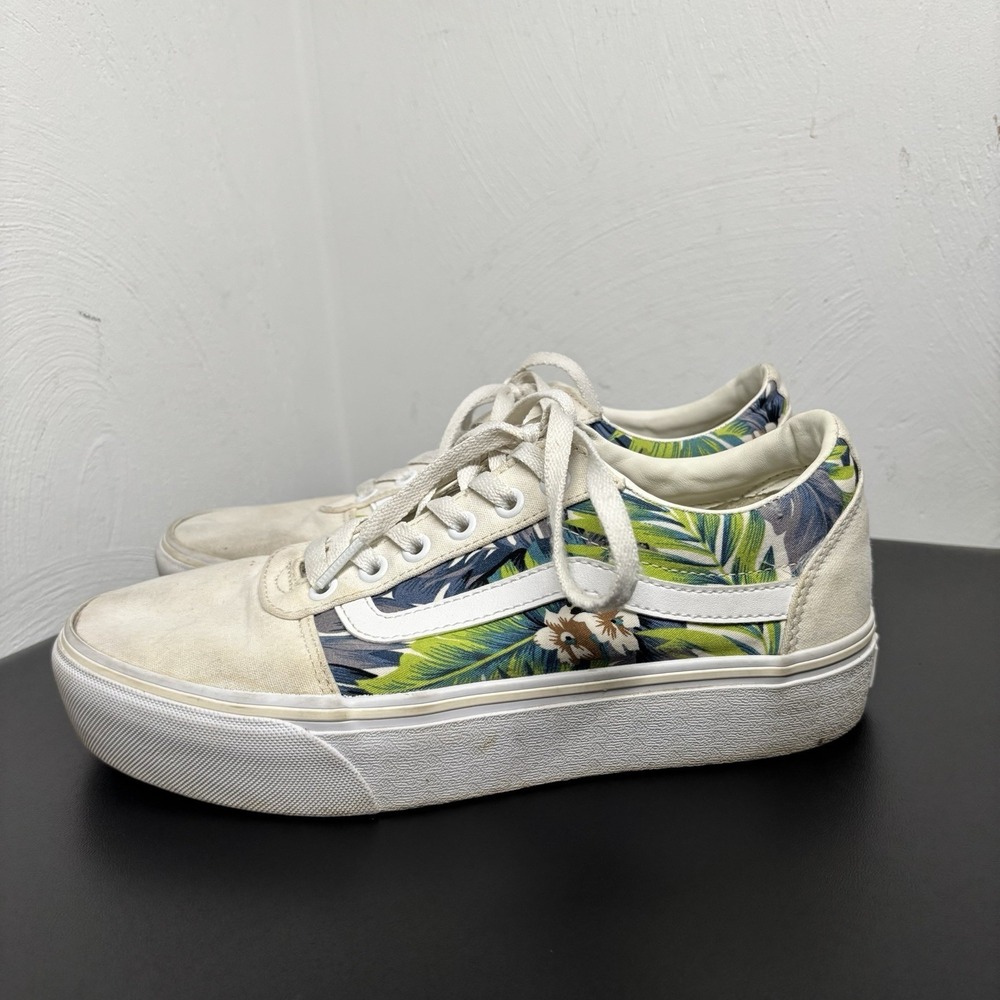 VANS WARD PLATFORM PARADISE FLORAL Shoes Women's Size 9.5 Skate Sneakers Casual